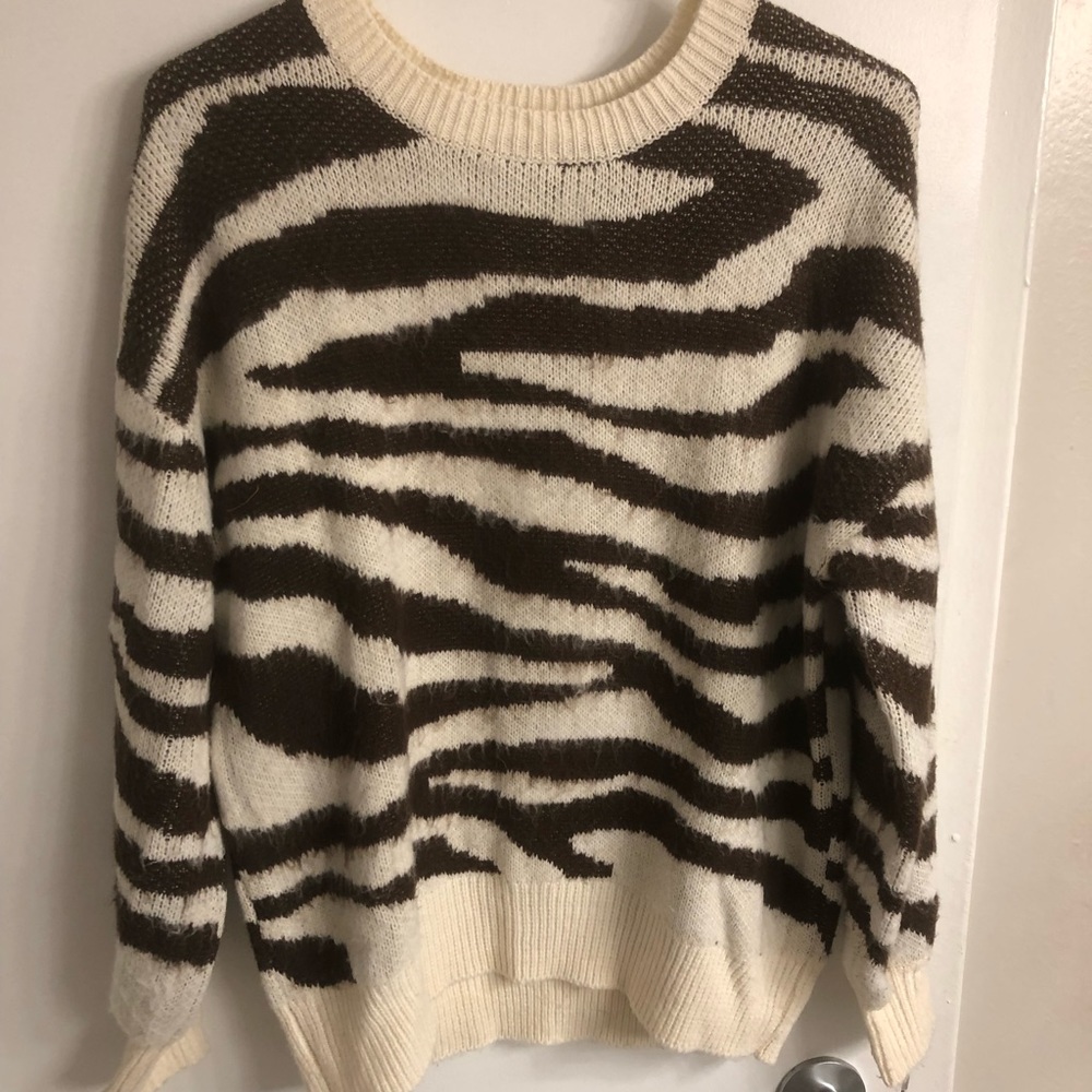 Women’s cream and brown sweater from Target